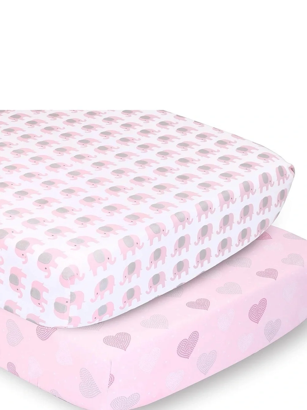 Pink Elephant Print Fitted Crib Sheet - Baby Pink